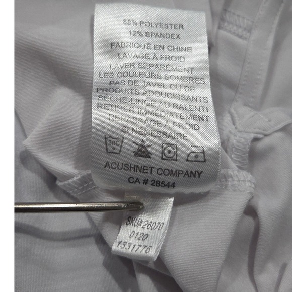 FootJoy Mens Polo Shirt XL White Blue Stripe Stretch Golf Performance FJ Stain - Picture 11 of 11